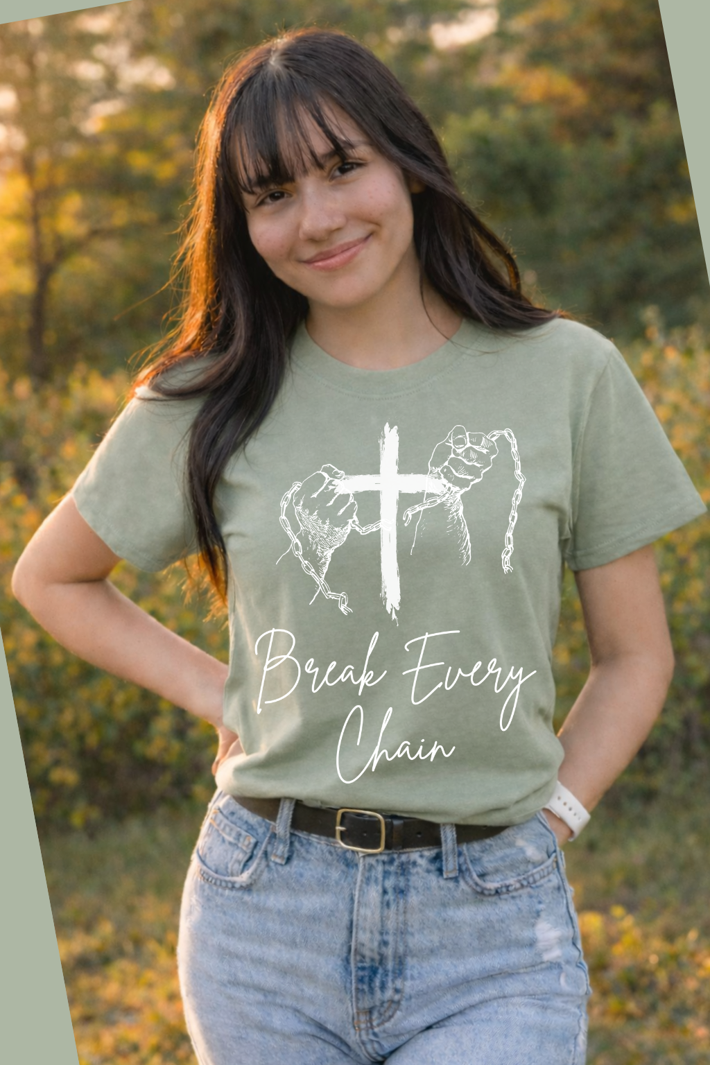 Break Every Chain Tee - Matcha Green