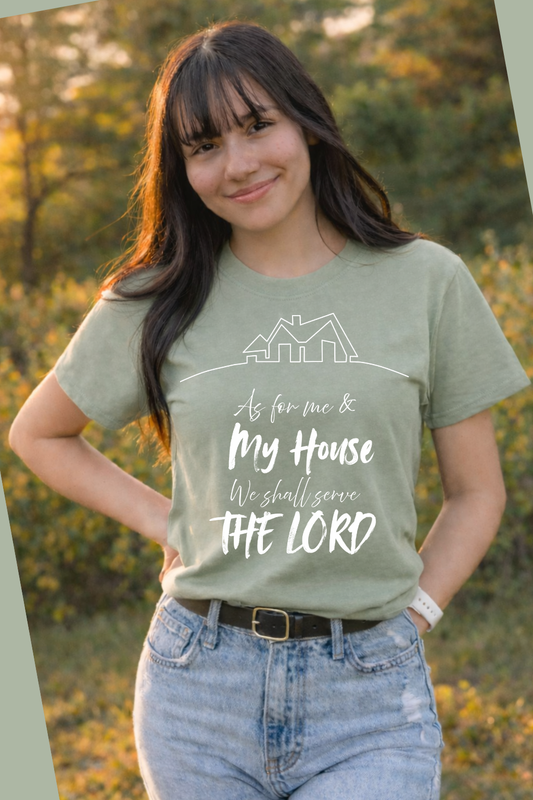 As For Me and My House We Shall Serve The Lord Tee - Matcha Green