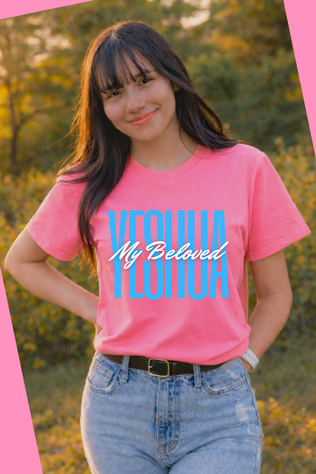 Yeshua My Beloved Tee - Pink