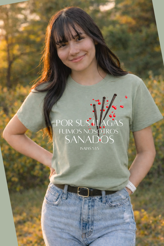 Por Sus Llagas Tee - Matcha Green