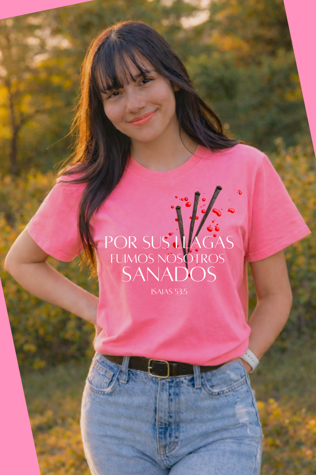 Por Sus Llagas Tee - Pink